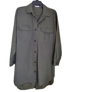 Zara Olive Button Down Shirt